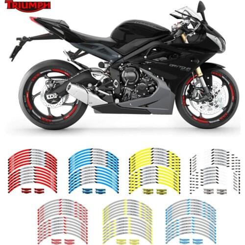 New Motorcycle wheel sticker 12Pcs Thick Edge Outer Rim Sticker Stripe Wheel Decals For TRIUMPH