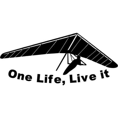 15*6.7cm Hang Glider " One Life Live It" Car Window Sticker Car Accessories Motorcycle Helmet Car Styling