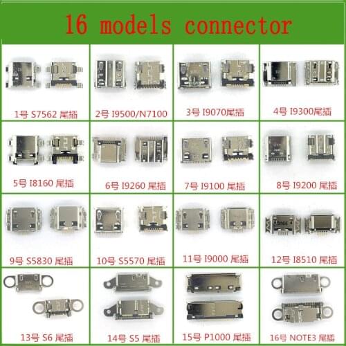 16 different models,80pcs/lot micro USB connector for sunsung and other china brand models