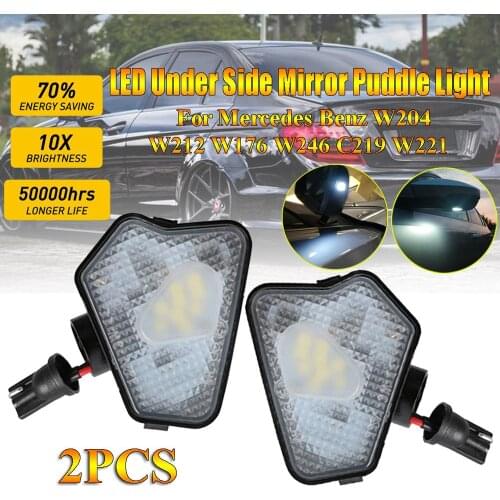2Pcs Canbus Led Under Side Mirror Puddle Light Module For Mercedes Benz W204 W212 W176 W246 C219 W221 High Power 9 SMD Led Lamps