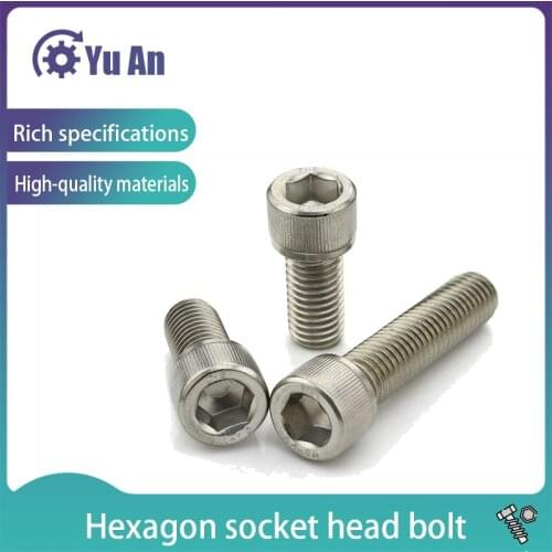 304 Stainless Steel Hexagonal Socket Head Cap Screw DIN912 Cheese Head Hex Socket Bolt M4 M5 M6 10PCS