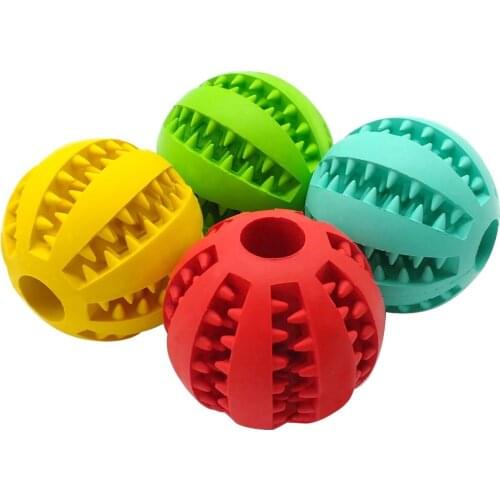6CM New Pet Toys Dog Toys Interactive Elasticity Ball Natural Rubber Leaking Tooth Clean Cat Dog Chew Interactive Toys