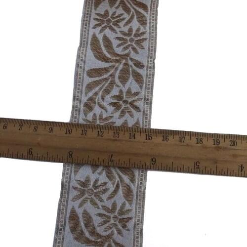 7.5yards/lot wide 5CM Woven Jacquard Ribbon flowers yellow for straps clothing accessory ZH-4993