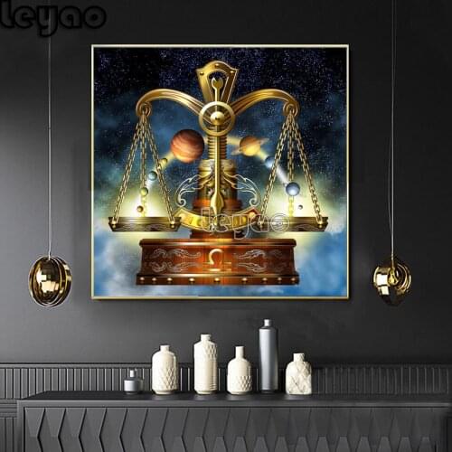 5D DIY Diamond Painting Twelve constellations Libra Full Square/Round Diamond Embroidered Cross Stitch Gift Home Decoration