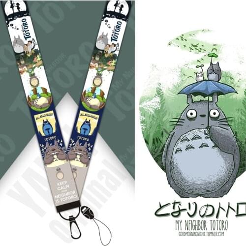 Anime Mobile Phone Lanyard Wristband Keychain My Neighbor Totoro Ribbon Lanyard Keychain