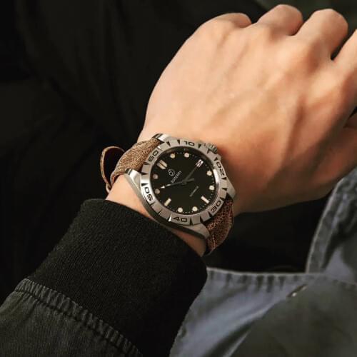 Boderry Urban Luxury Mens Titanium Watches Automatic Mechanical Waterproof Calendar Date Luminous Watch Clock Relogio Masculino