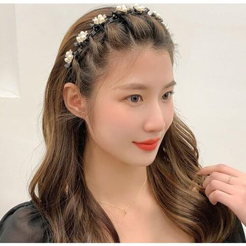 Double Bangs Hairstyle ban Jewelry Hairpin Women Sports Hair Band Accessories Double Layer Hairstyle Headband Hairbands