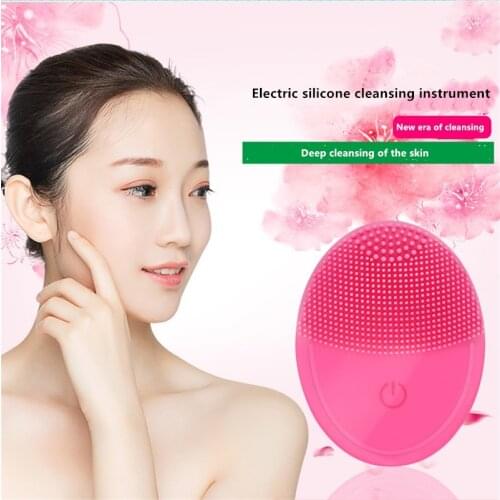 Electric Wash Brush Cleaning Brush Facial Exfoliating Blackhead Cleansing Instrument Waterproof Silicone Cleansing Tool Deep
