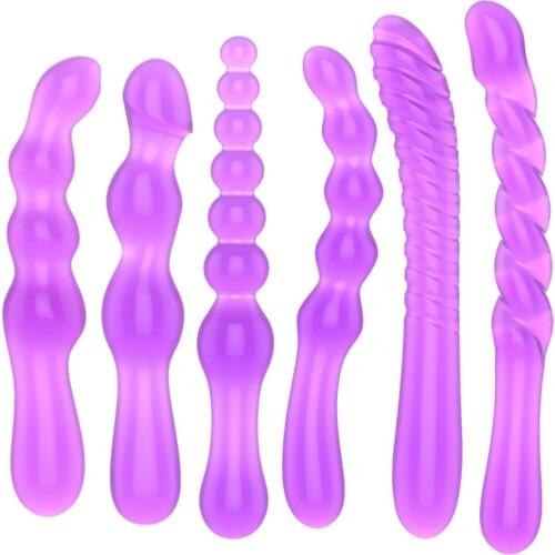 Erotic Soft Jelly Butt Plug Dildo Anal SexToys for Women Men Anal Plug Anal Beads Adult Sex Toys for Female Male Gay Sex Product