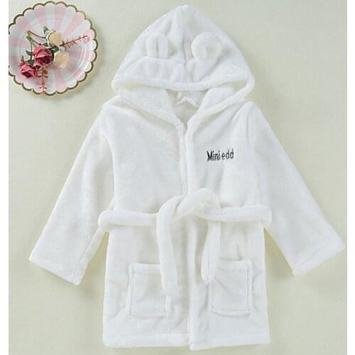 Baby Girls Boys Fleece Robes Children Bathrobe Hooded Cap Soft Velvet Robe Pajama Kids Coral Warm Clothes Baby Lovely Clothes