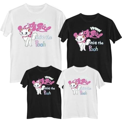 Disney The Aristocats Marie Cat T shirt Comfortable 100% cotton Fashion Womens shirt T-shirt for girls mom and daughter dress