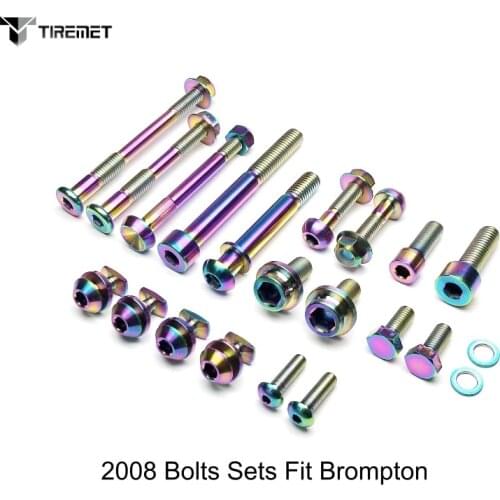 Bicycle Bolt for Brompton Folding Bike 2018 2008 Brake Bolt Titanium Alloy Full Set Screws Nuts Tiremet