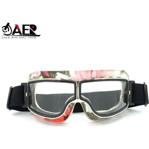 JAER Motorcycle Helmet Steampunk Glasses Foldable Flying Googles Vintage Pilot Copper Biker Eyewear Goggles Halloween Gift