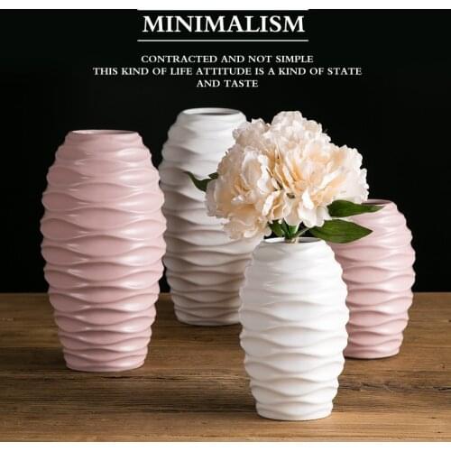 Ceramic vase Nordic modern minimalist white pink decoration flower arrangement home home decoration accessories modern