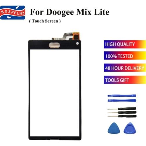 KOSPPLHZ Original For Doogee mix lite Touch Screen Outer Glass Panel Touchscreen Lens + Tools +Tape