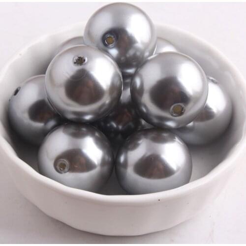 Kwoi vita A62 Grey Color 12mm/16mm/6mm to 28mm Fashion Acrylic Imitation pearl Beads for Chunky Beads Jewelry