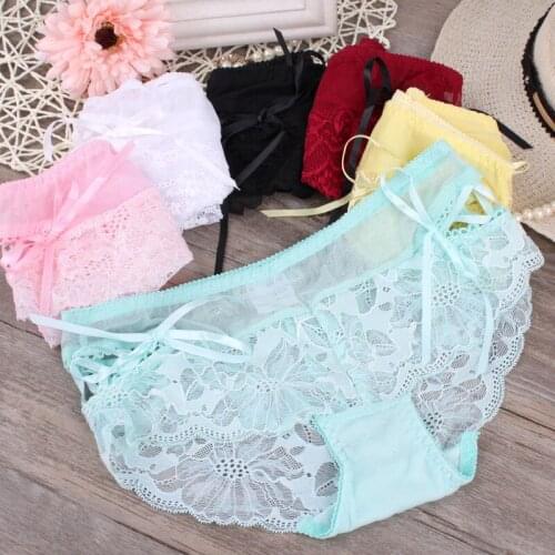 Summer panties small fresh girl lovely lace underwear in the low triangle underpants no trace of comfort knickers cute briefs