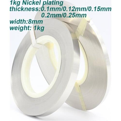 1kg Nickel plate width 8 Weight battery tabs nickel plate for 18650 cell battery Battery welding nickel plate