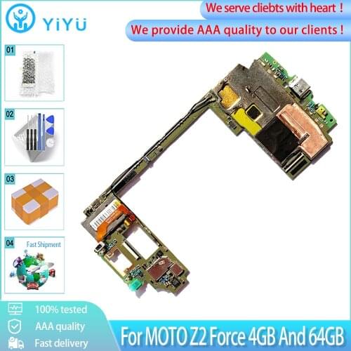 Original For MOTOROLA Moto Z2 Force XT1789 Motherboard Mobile Electronic Panel Mainboard Circuits With Chips Plate 4GB And 64GB