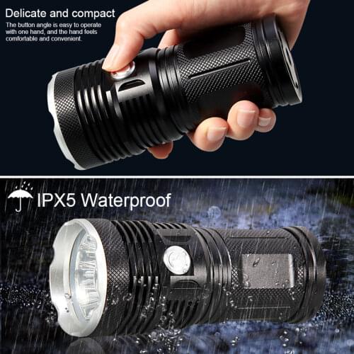 Outdoor Camping Powerful Led Flashlight Waterproof Linterna LED Torch Light Rechargeable Portable LED Work Light 18650 Battery