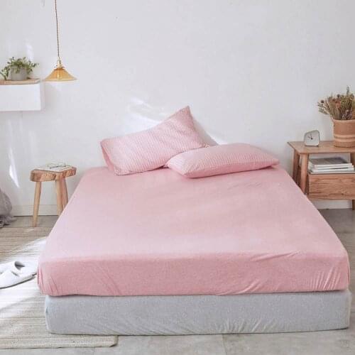 Papa&Mima Knitted Cotton Fitted Sheet Pillowcase Soft Warm Bedlinen Bedding Set Single Twin Full Queen King Size