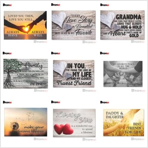 Dpsprue Full 5D DIY Square/Round Diamond painting Cross stitch Home Text 3d embroidery mosaic Wall sticker Gift BK