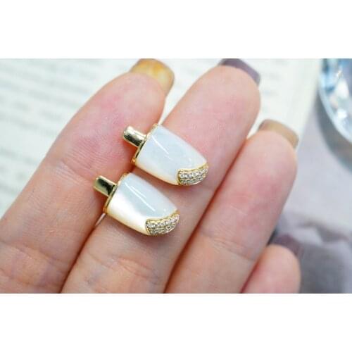 SX609 Solid 18k Gold Nature Emerald Gemstones Popsical Earrings for Women Fine Jewelry Birthday Presents