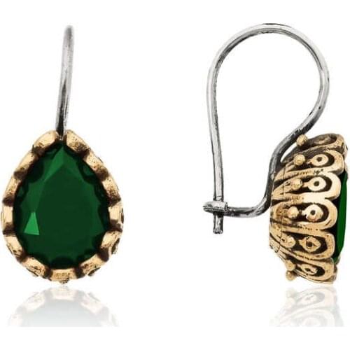 Tevuli 925 Sterling Silver Green Drop Authentic Earrings