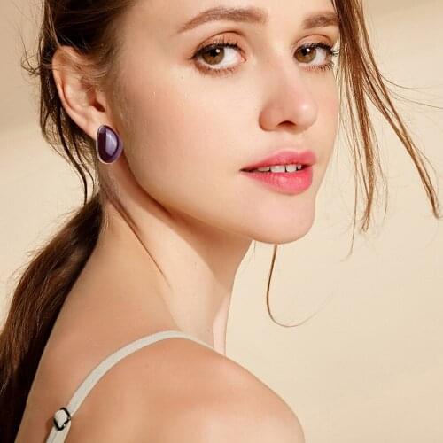 TIMEONLY Irregular Multi Colos Enamel Stud Earrings Cubic Zircon Simulation Pearl Earring for Women Mujer Minimalist Jewelry