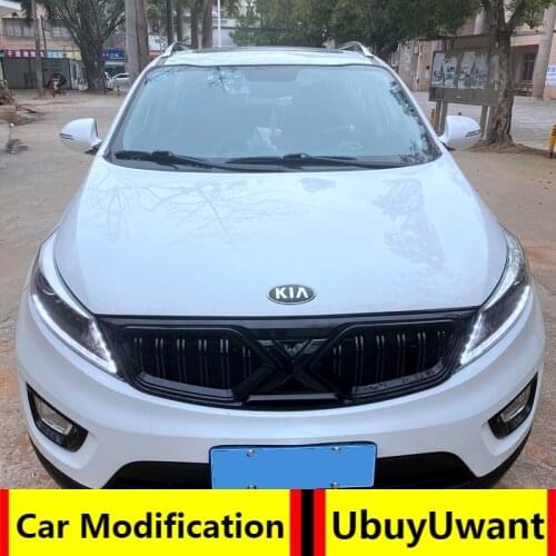 UBUYUWANT For Kia Sportage R 2014-2017 Auto Car Carbon Fiber Color Mesh ABS Front Grille Grill For Sportage R 2014-2017