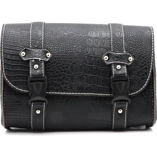 Universal Motorcycle Pannier Bag Leather Saddle bags Tail Bag Luggage Motorbike Side Fashion Crocodile Pattern