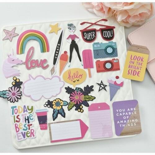 YPP CRAFT Make Your Dreams Real Colorful Paper Die Cuts for DIY Scrapbooking/photo album Decoration Card Making Crafts