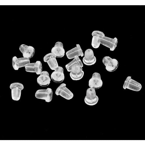 Wholesale 200Pcs/lot Stud Earring Backs Simple Clear Rubber Stoppers Plastic Round Ear Plugging Blocked For DIY Jewelry Making