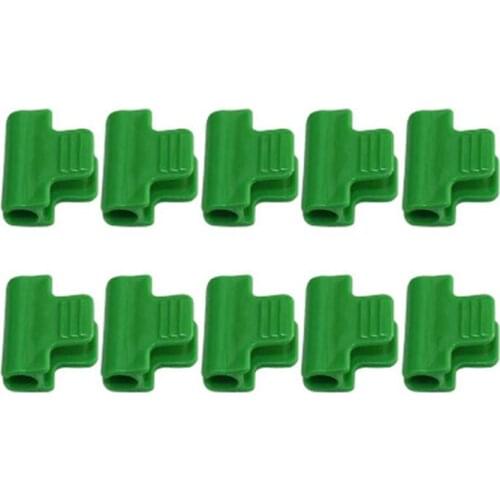 20pcs Gardening Supplies Plastic Film Buckle Clip Green Pipe Clamp 11mm Stakes Greenhouse Row Cover Insect Net Fixing