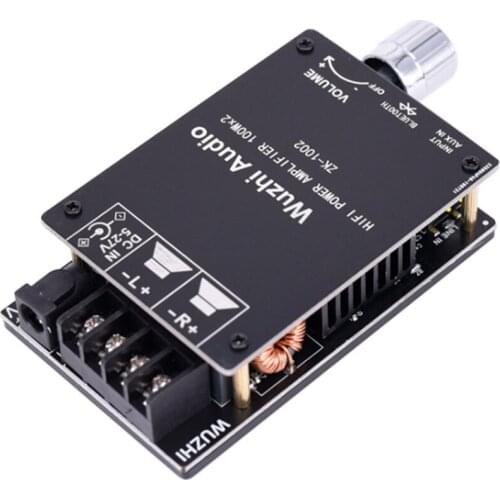 ZK-1002 HIFI TPA3116 Bluetooth 5.0 High Power Digital Amplifier Stereo Board 100W+100W AMP Amplificador o Home Theater