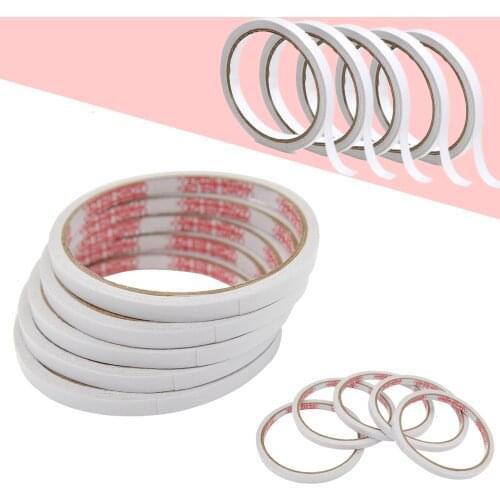 1-5 Rolls Double Sided Tape 8M Ultra Thin Self Adhesive Tapes Students Stationary Office Supplies DIY Crafts Accessories