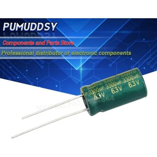 10PCS Aluminum electrolytic capacitor 3300uF 6.3V 10*20 10x20mm Electrolytic capacitor