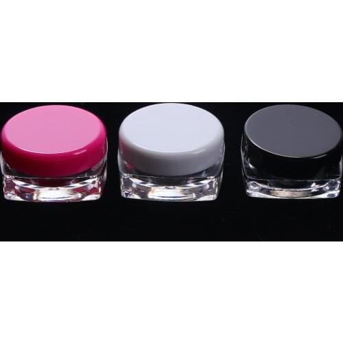 10 Pcs transparent Small Square Bottle 3g Cosmetic Empty Jar Pot Eyeshadow Lip Balm Face Cream Sample Container