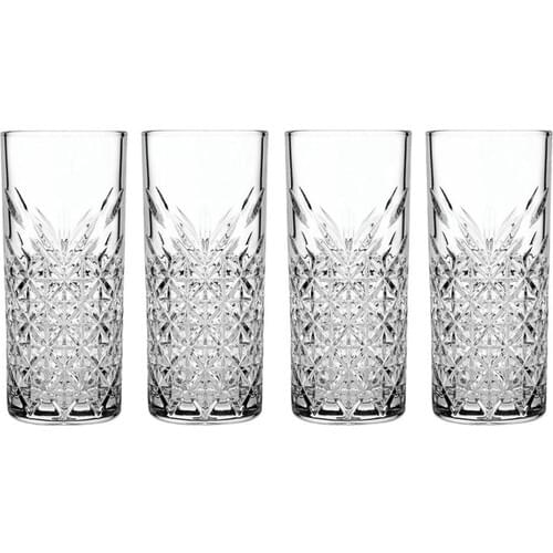 Soft drink Cup 4 pcs Pasabahce Timeless Arrack Cup Soft Drink and Drink Cup Crystal Carved Pattern Goblet Cup 180 cc