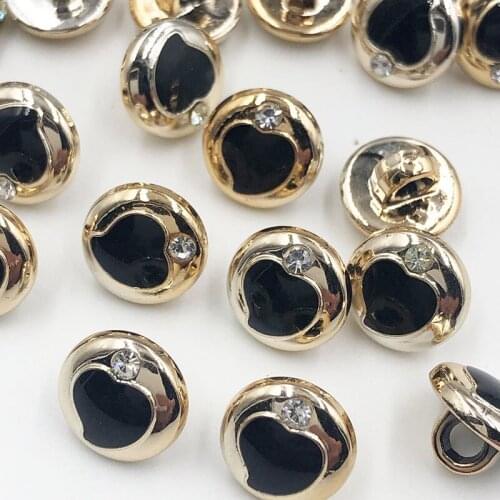 30/50/150PCS 11.5MM New Plating Buttons With Rhinestones Shank DIY Apparel Sewing Accessories Shirt PH308
