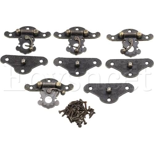 4pcs S Size Antique Bronze Box Buckle Padlock Hasp For Jewelry Box