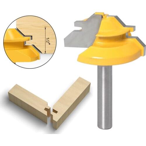 45 Degree 1/4 Shank 6MM Shank 8MM Shank Wood edge Miter Milling Tool Tenon Cutter Router Bits for Woodworking