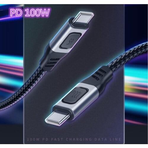 5A USB C to USB Type C Cable For Macbook Lenovo PD 100W USB-C Type-C PD Fast Charger Cord For Samsung S20 Laptop Phone Charger