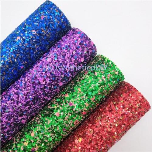 1PC 21X29CM Glitter Fabirc, Chunky Glitter Leather, Glitter Leather Sheets For Making Bows LEOsyntheticoDIY T304C