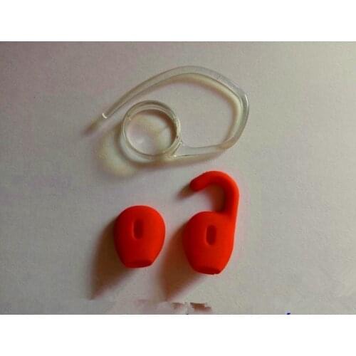 Hot sale 2pcs red silicone ear tips buds earbud eartip with hook for Stealth wireless Bluetooth headset headphone earphone