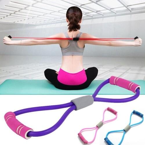 Eight-shaped Tensioner Fitness Resistance Chest Expander Rubber Elastic Pull Rope Practice Back Chest Expansion Rope