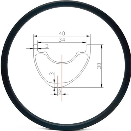 Graphene carbon mtb disc rims 27.5er 40X30mm asymmetry tubeless mtb disc rim carbon rims 650b bicycle rim AM 450g bike wheel