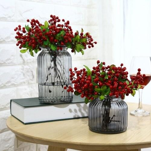 25cm Artificial Flowers Berries Simulation Mini Cherry Blueberry Real Touch Fruits Floral Wedding Home Decoration Fake Plants