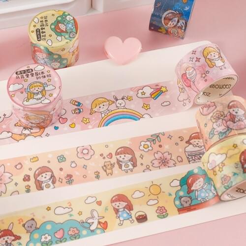 Cute cartoon characters Washi Tape Decoration Adhesive Tape Diy Scrapbooking Sticker Label Masking Tape Stationery Suppl