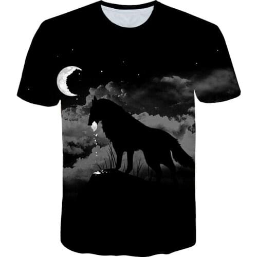 Wolf t shirt 3D T-shirt Animal Men T Shirt Black T Shirts 2020 Mens Clothes O Neck Short Sleeve Street Clothing Casual Tops